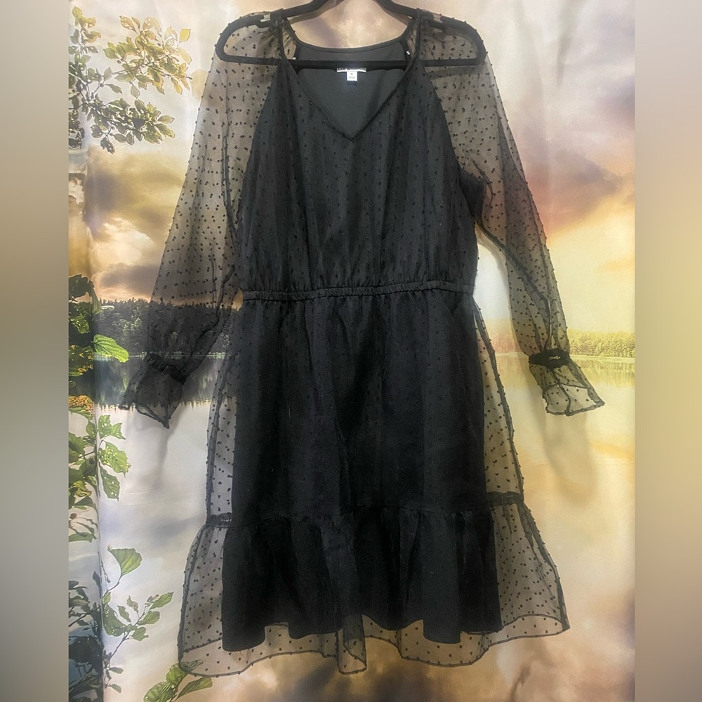 Black Bar III mini dress with overlay